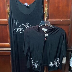 Ronni Nicole II Black vintage sleeveless dress and jacket Two-Piece Set